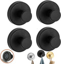 Luxe Hold No-Drill Hooks, 2024 Upgraded Suction Cup Hooks, Stainless Steel Waterproof Suction Cup Hooks for Shower, Bathroom, Hanging Towels, Mounting on Glass Shower Doors, Tile, Mirrors (Black*4)