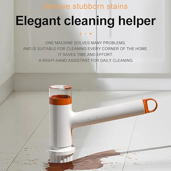 Multipurpose Electric Scrubbers 5 Interchangeable Brushes Head Cordless Rechargeable for Kitchen Bathroom Floor Grout Maintenance Multifunctional Electric Scrubbers for Home
