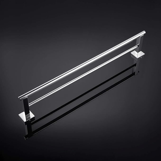 Miyili Bathroom Double Towel Bar 30-Inch Stainless Steel Bath Hand Towel Rack Wall Mount Polished Finish, A02C75B