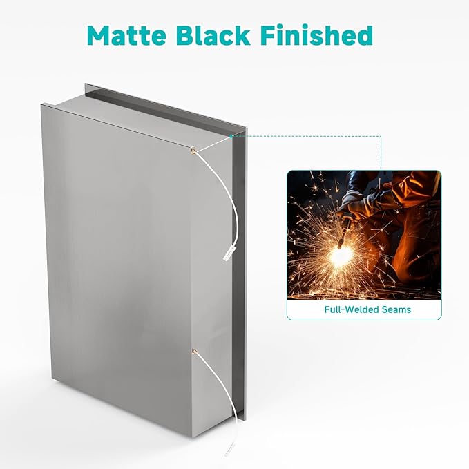 Stainless Steel LED Lights Shower Niche 12" x 18" – Recessed 2-Tier Shower Shelf, 12"x12" Upper & 12"x6" Lower Storage, Modern Bathroom Wall Niche (Brushed)