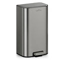 mVm 8 Gal Kitchen Trash Can, Step Trash Can with Lid, Smooth Edge Garbage Bin for Home Office (Gray)