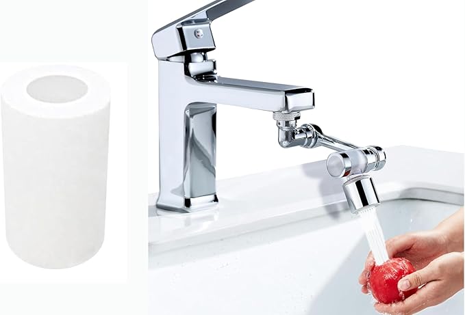 Water Filter & 8 Free Filters – 1080° Rotating Faucet Extender to FILTRATION WATER– Copper Swivel Aerator with 2 Modes Kitchen/Bathroom Sink by K Trends