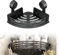 Triangle Suction Cup Corner Shelves, 2026 No Drilling Bathroom Storage Rack, Corner Shower Shelf Suction Cup Shower Caddy Corners Organizer Storage Rack Adhesive with Towel Bar (black, single-layer)