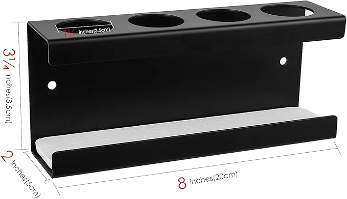 Wall Mounted Electric Toothbrush Holder, 4 Slots Stand with Diatomite Dish, Storage Rack Compatible with AquaSonic Black Series, Kingheroes Sonic, Oral-B (Black)