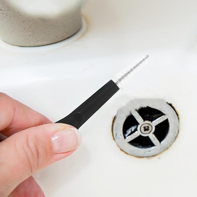 10pcs Mini Cleaning Brush Set for Crevices and Grout, Soft Bristle Household Gap Scrub Brushes, Black and White for Deep Kitchen, Phone Port, and Water Bottle Cleaning