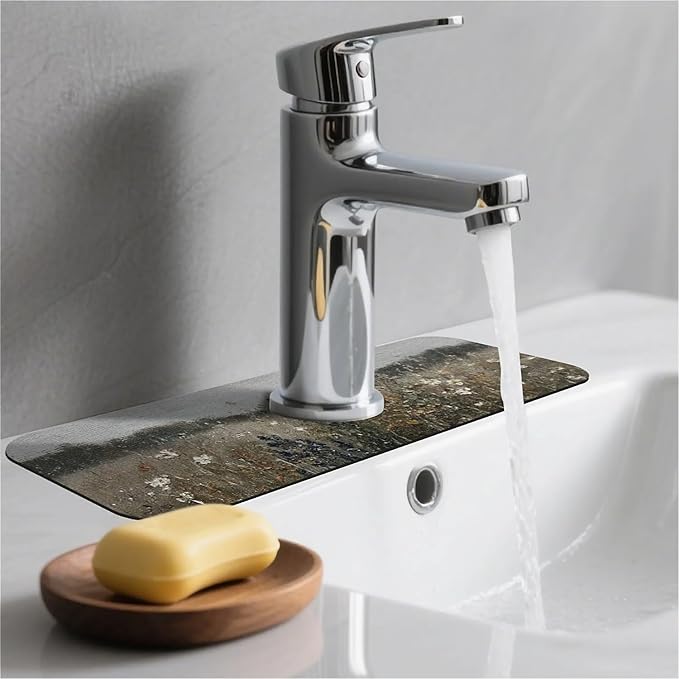 Kitchen Sink Splash Guard，Meadow wildflowers Faucet Mat Sink Gadgets-Super Absorbent Fast Drying Mat Drip Catcher for Kitchen, Bathroom,Sink Mat, Dish Drying Mat, Bathroom(15" X 5.5" )