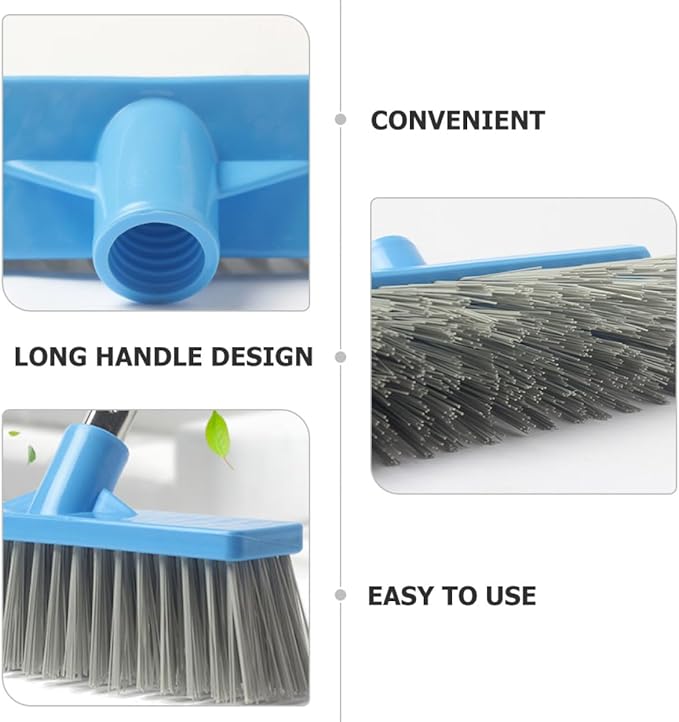 Long Handle Floor Scrubbing Brush with Stiff Bristles, Bathroom Tile Grout Cleaning Brush for Indoor and Outdoor Use, Heavy Duty Shower and Patio Scrubber