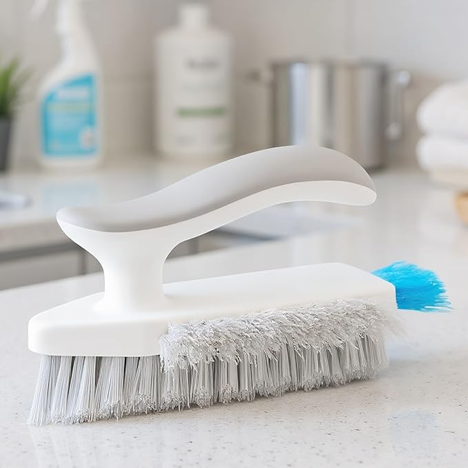 Hard Bristle Cleaning Brush,Narrow Scrubber,with Ergonomic Handle Narrow Cleaning Brush - for Shower Kitchen Floor Tub Grout Household Countertop