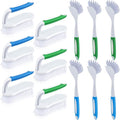 Hsei 12 Pcs Heavy Duty Scrub Brush Kit, Bathroom Bathtub Scrubber, Hard Bristle Cleaning Brush with Ergonomic Handle and Durable Bristles for Cleaning Carpet Kitchen Pots, Pans and Sinks