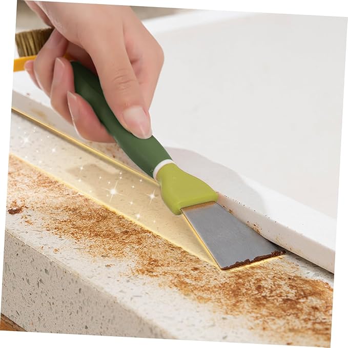 Unomor Cleaning Brush Scraper for Kitchen Gas Stove Tiles Window Groove Detail Cleaning Brush for Spaces
