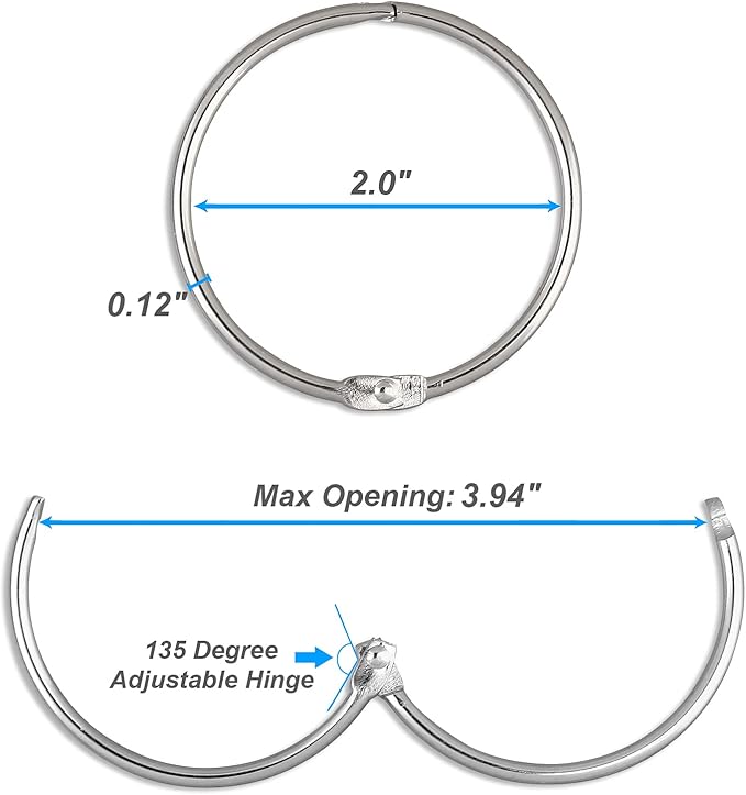 24 Pack Shower Curtain Rings, Rustproof Decorative Shower Curtain Hooks Metal Round Shower Ring Hooks for Bathroom Shower Rod (Nickel)