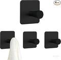 Adhesive Hooks for Hanging - 4 PCs, Towels Hooks for Bathroom, Sticky Hooks for Walls No Damage, Adhesive Hook for Outside, Kitchen, Bathroom, Office (Hook 2)