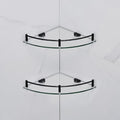 Glass Shelf Bathroom Floating Shower Corner Shelves Shampoo Holder with Rail Wall Esquinero para Baño for Inside Shower 2 Pack