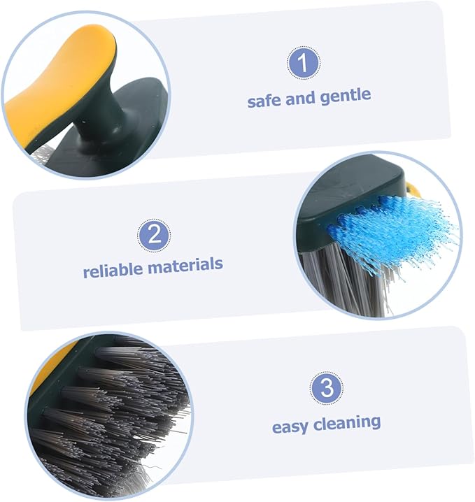 Mikinona Groove Gap Track Cleaning Brush with Bristles Ergonomic Handle Anti-Skid Scrub for Window Door Crevice Grout Shower Drain Sink Cleaning