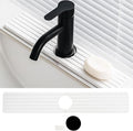 24" Kitchen Sink Splash Guard, Diatomite Fast Drying Stone Sink Tray, Faucet Mat for Kitchen Sink Bathroom Counter, White, Includes Sandpaper