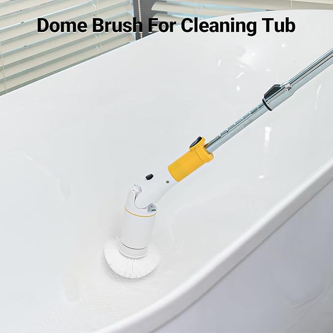 Replaceable Dome Brush Heads for Electric Spin Scrubber, Cordless Shower Scrubber for Cleaning Bathtubs Sinks Curved Surface