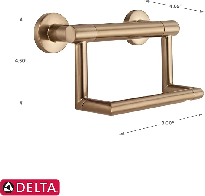 Delta Faucet 41550-CZ Contemporary Tissue Holder/Assist Bar, Champagne Bronze
