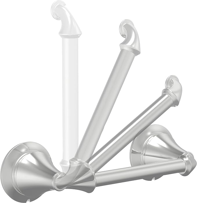 DELTA FAUCET Rubber Limited 79450-SS Linden Wall Mount Pivot Arm Toilet Paper Holder Bath Hardware Accessory in Stainless Steel