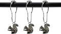 ZILucky12 Pcs Squirrel Shower Curtain Hooks, Stainless Steel Rustproof, Shower Curtain Rings, Minimalist Modern Decorative Design (Black-Squirrel)