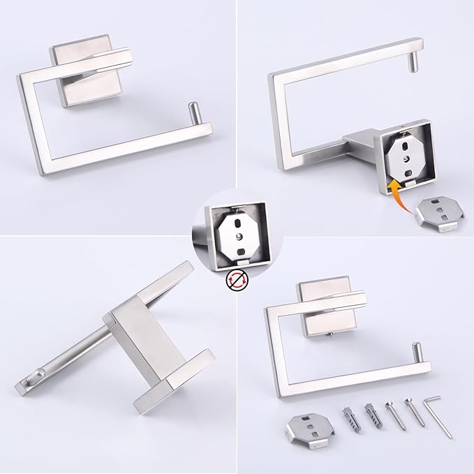 GERZ Bathroom Toilet Paper Holder SUS 304 Stainless Steel Tissue Paper Roll Holder Wall Mount, Brushed Finish JG1905-LS