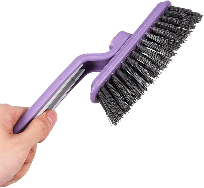 Beaupretty Rotating Crevice Cleaning Brush 2pcs Hard-bristled Scrub Brush for Bathroom Tile Grout Window Groove Detail Cleaner Tool for Small Spaces and Household Cleaning Random Random Color