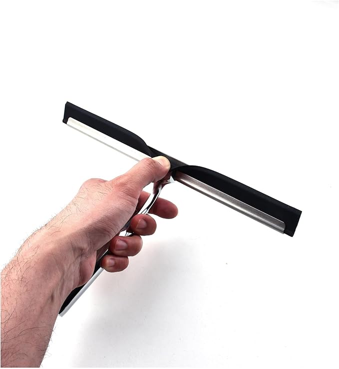 Window Squeegee Scrape Table Squeegee with Hook Stainless Steel Shower Squeegee Windshield for Shower Glass(Size Large 14inch)