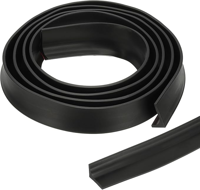 PATIKIL 118 Inch Collapsible Shower Threshold Water Dam Guard, Shower Stopper Barrier Self Adhesive Sink Splash Guard for Frameless Shower Door Bottom, Black (1.2"Wx0.6"T)