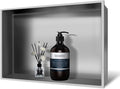Shower Niche 18" X 12" Brushed Nickel, Stainless Steel Wall Niche Single Shelf Recessed Shower Shelf for Bathroom Storage, No Tile Needed Over Mount Installation