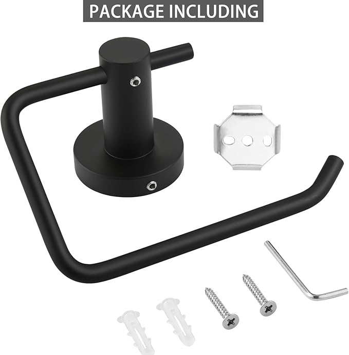Toilet Paper Holder, Premium 304 Stainless Steel Paper Towel Holder, Toilet Paper Roll Dispenser Bathroom 5.5" TP Holder for Kitchen Washroom (Matte Black)