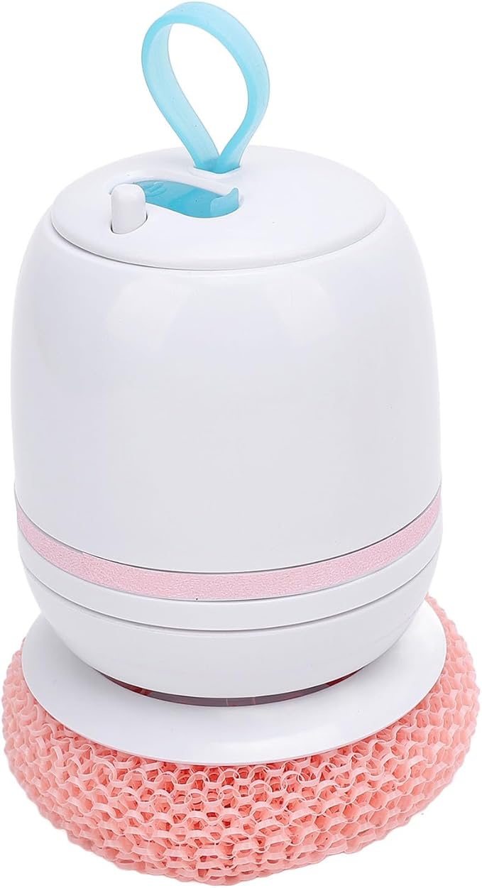 USB Rechargeable Electric Dish Spin Scrubber Handheld Cordless Power Brush for Effortless Dish Washing Home Kitchen - Pinkish (Pink)