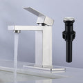 Bathroom Faucet for 1 Hole or 3 Holes Bathroom Sink Single Handle SUS304 Stainless Steel Sink Faucet with Pop Up Drain with Overflow Modern Vanity Faucets Brushed Nickel, SF3P-BN