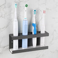 Wall Mounted Electric Toothbrush Holder, 4 Slots Stand with Diatomite Dish, Storage Rack Compatible with AquaSonic Black Series, Kingheroes Sonic, Oral-B (Grey)