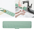 Silicone Faucet Mat for Kitchen Sink Bathroom Faucet Pad Sink Splash Guard Soap Sponge Holder Dish Drying Mat Double Side Available 2in1 Drainer Mat Heat-resistant 16.54x3.94in Green
