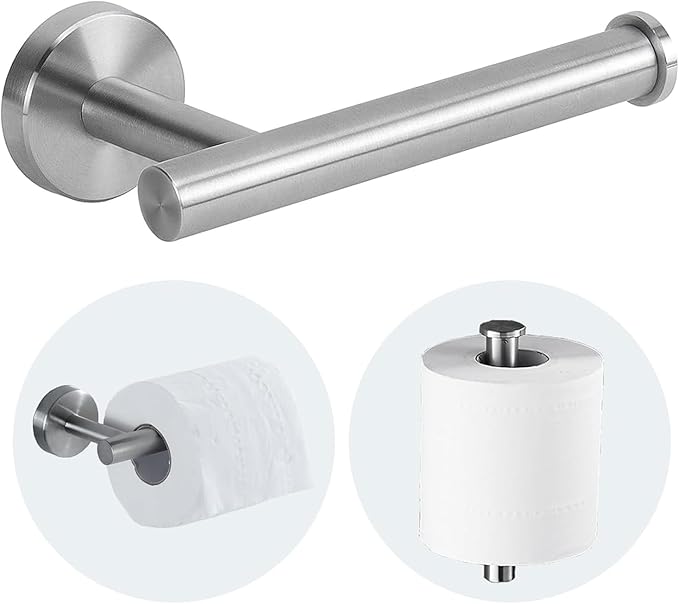 Toilet Paper Holder - SUS 304 Stainless Steel Toilet Paper Holder Wall Mount, Toilet Paper Roll Holder for Bathroom, Kitchen, Washroom - Brushed Nickel