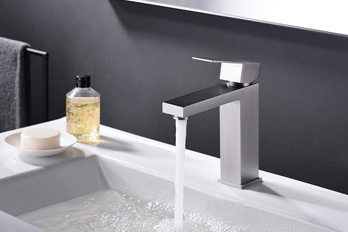 Brushed Nickel Bathroom Faucet ARCORA Modern Faucet for Bathroom Sink Single Hole Bathroom Faucet with cUPC Supply Lines and Pop Up Drain