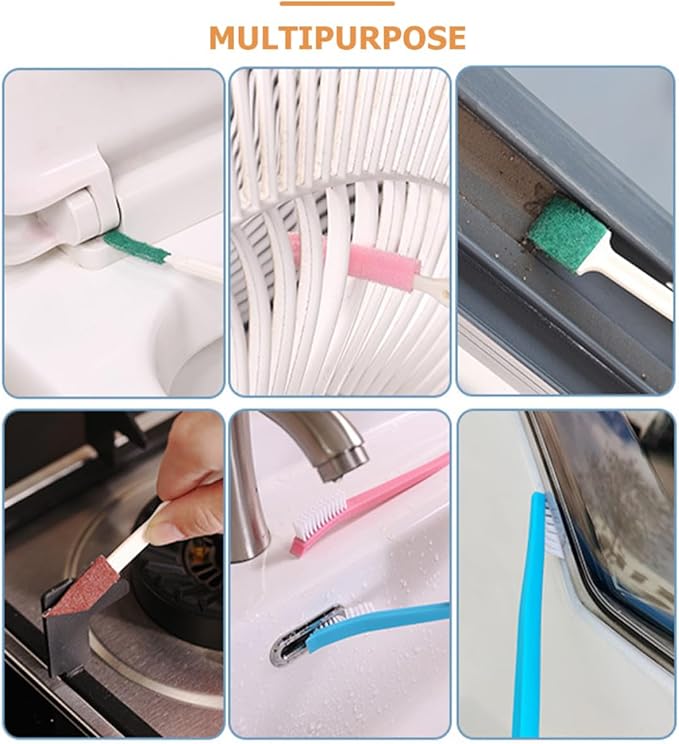 Ciieeo 7pcs Small Cleaning Brush Set for Bathroom Toilet Window Crevice Deep Cleaning, Disposable Crevice Brush Tools for Tile Grout and Car Insulation Maintenance