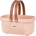 LAIGOO Plastic Shower Caddy Basket, Large Bathroom Caddy Organizer with Handles, Portable Storage Basket Tote for College Dorm Essentials, Bathroom, Gym, Travel, Camping, Makeup Organizer, Pink