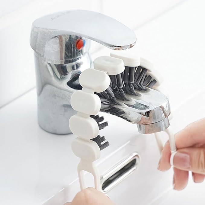 SUPVOX 2pcs Bendable Crevice Cleaning Brush Double-end Small Multi-use Kitchen Scrub Tool for Narrow Gaps and Corners