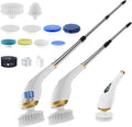 Electric Spin Scrubber with 10 Replaceable Brush Heads, Extendable Handle Up to 59", 2 Speed Modes, Waterproof, Cordless Cleaning Brush, 2H Cleaning Time,Perfect for Home, Bathroom,Kitchen