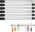 18" Magnetic Tool Holder Strip, 6 Pieces Silver Metal Tool Organizer Rack with Stainless Steel Surface, Magnet Bar for Garage Workshop, Easy To Install with Mounting Screws