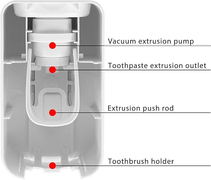 2 Slot Toothbrush Holder and Toothpaste Dispenser Wall Mounted, Automatic Toothpaste Squeezer, 2 in 1 Tooth Brush Toothpaste Organizer for Shower (Light Grey 2pack)