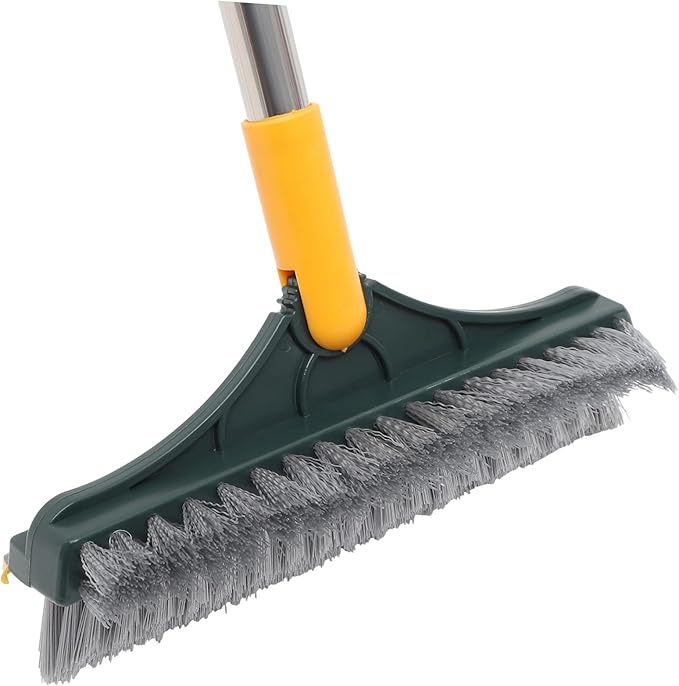 Upgraded Dual-Sided Floor Scrub Brush with Long Handle for Efficient Bathroom Kitchen and Grout Cleaning Versatile Cleaning Tool for Wet and Dry Surfaces