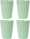 uxcell 4 Pcs Simple Toothbrush Cup, 3.3 x 3.3 x 4.2 Dishwasher Safe Bathroom Tumbler Reusable Plastic Cup Set for Storing Toothpaste Combs, Light Green