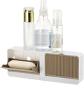 uxcell Soap Holder with Hook, 10 x 3.94 Inches Double Grid Wall Mounted No Drill Soap Dish for Shower, Bathroom & Kitchen - Self Draining Design Keeps Soap Dry (Khaki)