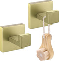 LANC Gold Towel Hooks for Bathroom Wall Hooks, 2-Pack Heavy Duty Coat Hooks, Hand Towel Hangers,Robe Hooks,Wall Hooks, SUS304 Stainless Steel Wall Mounted, Brushed Gold, A8805BG-P2