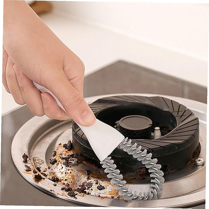 Ciieeo 2pcs Crevice Cleaning Brush Set with U-Shaped and Bent Handles Multi-Purpose Kitchen Scrub Brushes for Dead Corner and Stove Grill Cleaning Handheld