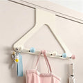 Pastel Over Door Hooks with Damage-Free Adhesive Mount, 6 Heavy Duty Hooks 10.6 Inch Height No Drill for Towels & Bags (Macaron, Extended)