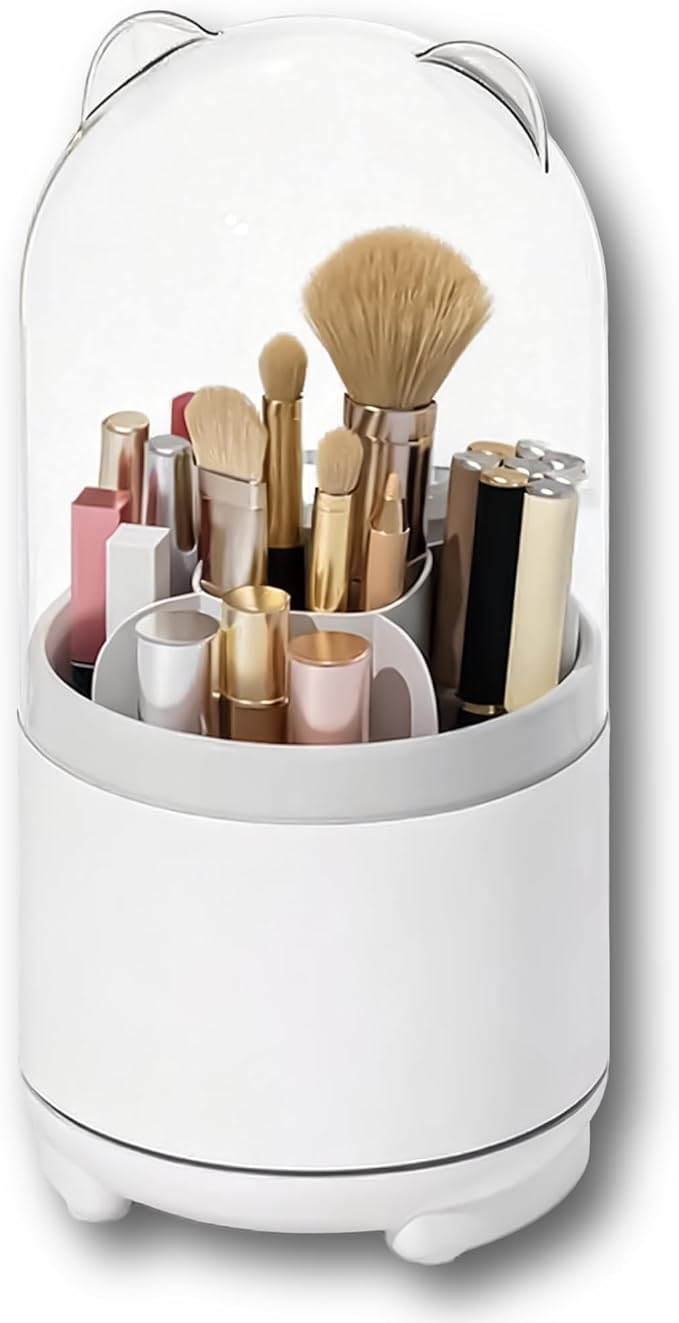 Toothbrush Holders for Bathrooms,Rotating 5-Slot with Cover and Draining Water,Kids Electric Toothbrush Holder and Toothpaste Stand Storage for Bathroom Accessories Counter Organizer Vanity