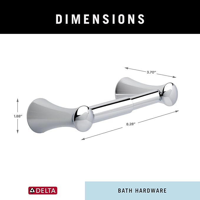 DELTA FAUCET D73850 Lahara Wall Mount Spring-Loaded Toilet Paper Holder Bath Hardware Accessory in Polished Chrome