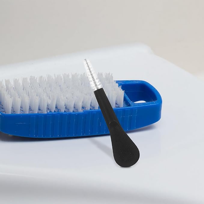 10pcs Mini Cleaning Brush Set for Crevices and Grout, Soft Bristle Household Gap Scrub Brushes, Black and White for Deep Kitchen, Phone Port, and Water Bottle Cleaning